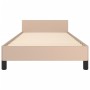 Estructura de cama cabecero cuero sintético capuchino 90x190 cm de , Camas y somieres - Ref: Foro24-3125487, Precio: 136,31 €...