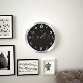 Reloj de pared de cuarzo higrómetro y termómetro 30 cm negro de vidaXL, Relojes de pared - Ref: Foro24-50624, Precio: 28,75 €...
