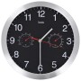 Reloj de pared de cuarzo higrómetro y termómetro 30 cm negro de vidaXL, Relojes de pared - Ref: Foro24-50624, Precio: 29,21 €...