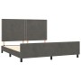 Estructura cama con cabecero terciopelo gris oscuro 160x200 cm de , Camas y somieres - Ref: Foro24-3125703, Precio: 210,01 €,...
