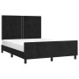 Estructura de cama con cabecero de terciopelo negro 140x190 cm de , Camas y somieres - Ref: Foro24-3125692, Precio: 201,45 €,...