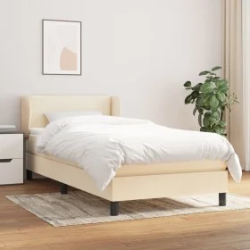 Box spring bed with cream fabric mattress 80x200 cm by , Beds and slatted bases - Ref: Foro24-3126122, Price: 303,84 €, Disco...