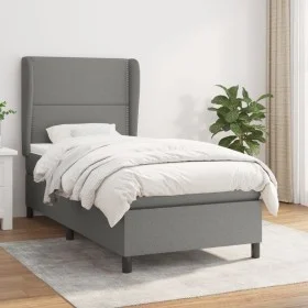 Cama box spring con colchón tela gris oscuro 90x200 cm de , Camas y somieres - Ref: Foro24-3127854, Precio: 354,46 €, Descuen...