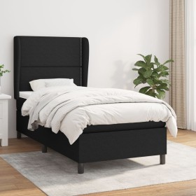 Cama box spring con colchón tela negro 100x200 cm de , Camas y somieres - Ref: Foro24-3127863, Precio: 343,02 €, Descuento: %