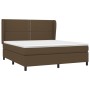 Cama box spring con colchón tela marrón oscuro 160x200 cm de , Camas y somieres - Ref: Foro24-3127896, Precio: 551,14 €, Desc...