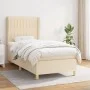 Box spring bed with cream fabric mattress 80x200 cm by , Beds and slatted bases - Ref: Foro24-3128642, Price: 340,95 €, Disco...