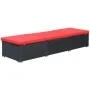 Tumbona con cojín ratán sintético negro de vidaXL, Tumbonas - Ref: Foro24-44405, Precio: 130,27 €, Descuento: %