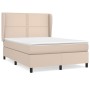 Cama box spring con colchón cuero sintético capuchino 140x200cm de , Camas y somieres - Ref: Foro24-3128978, Precio: 491,67 €...