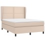 Cama box spring con colchón cuero sintético capuchino 140x200cm de , Camas y somieres - Ref: Foro24-3128978, Precio: 491,67 €...