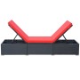 Tumbona con cojín ratán sintético negro de vidaXL, Tumbonas - Ref: Foro24-44405, Precio: 160,40 €, Descuento: %