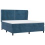 Cama box spring con colchón terciopelo azul oscuro 160x200 cm de , Camas y somieres - Ref: Foro24-3129163, Precio: 575,71 €, ...