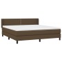 Cama box spring con colchón tela marrón oscuro 180x200 cm de , Camas y somieres - Ref: Foro24-3129652, Precio: 533,45 €, Desc...
