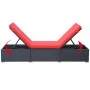 Tumbona con cojín ratán sintético negro de vidaXL, Tumbonas - Ref: Foro24-44405, Precio: 130,27 €, Descuento: %