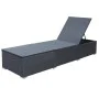 Tumbona con cojín ratán sintético negro de vidaXL, Tumbonas - Ref: Foro24-44405, Precio: 130,27 €, Descuento: %