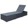 Tumbona con cojín ratán sintético negro de vidaXL, Tumbonas - Ref: Foro24-44405, Precio: 160,40 €, Descuento: %
