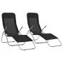 Tumbonas plegables 2 unidades textilene negro de vidaXL, Tumbonas - Ref: Foro24-44338, Precio: 138,38 €, Descuento: %