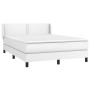 Cama box spring con colchón cuero sintético blanco 140x190 cm de , Camas y somieres - Ref: Foro24-3130716, Precio: 475,71 €, ...