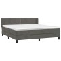 Cama box spring con colchón terciopelo gris oscuro 160x200 cm de , Camas y somieres - Ref: Foro24-3130908, Precio: 483,06 €, ...