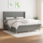 Cama box spring con colchón tela gris oscuro 180x200 cm de , Camas y somieres - Ref: Foro24-3131930, Precio: 604,73 €, Descue...