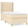 Cama box spring con colchón tela color crema 80x200 cm de , Camas y somieres - Ref: Foro24-3132110, Precio: 342,31 €, Descuen...