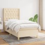 Cama box spring con colchón tela color crema 80x200 cm de , Camas y somieres - Ref: Foro24-3132190, Precio: 363,33 €, Descuen...