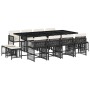 Set comedor de jardín con cojines 13 pzas ratán sintético negro en Conjuntos de jardín | Comprar online en Foru.es