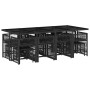 Set comedor de jardín con cojines 13 pzas ratán sintético negro en Conjuntos de jardín | Comprar online en Foru.es