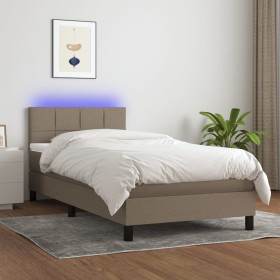 Cama box spring colchón y luces LED tela gris taupe 90x190 cm de , Camas y somieres - Ref: Foro24-3133121, Precio: 300,49 €, ...