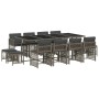 Set comedor de jardín con cojines 13 pzas ratán sintético gris en Conjuntos de jardín | Comprar online en Foru.es