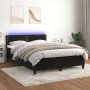 Cama box spring colchón y LED terciopelo negro 140x200 cm de , Camas y somieres - Ref: Foro24-3134347, Precio: 411,32 €, Desc...