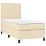 Box spring bed mattress and LED lights cream fabric 90x200 cm by , Beds and slatted bases - Ref: Foro24-3134770, Price: 320,4...