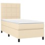 Cama box spring colchón y luces LED tela crema 80x200 cm de , Camas y somieres - Ref: Foro24-3134834, Precio: 321,24 €, Descu...