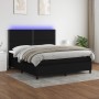 Cama box spring colchón y luces LED tela negro 180x200 cm de , Camas y somieres - Ref: Foro24-3134815, Precio: 593,09 €, Desc...