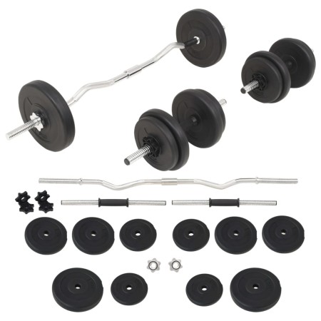 Juego de barras y pesas 30 kg de vidaXL, Peso libre - Ref: Foro24-91400, Precio: 116,31 €, Descuento: %