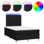 Cama box spring con colchón LED tela negro 120x200 cm de , Camas y somieres - Ref: Foro24-3135343, Precio: 401,36 €, Descuent...