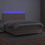 Cama box spring colchón LED cuero sintético capuchino 180x200cm de , Camas y somieres - Ref: Foro24-3135902, Precio: 626,73 €...
