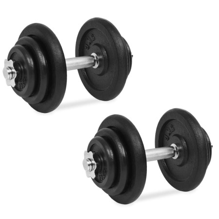 Juego de mancuernas hierro fundido 18 piezas 40 kg de vidaXL, Peso libre - Ref: Foro24-91411, Precio: 195,42 €, Descuento: %