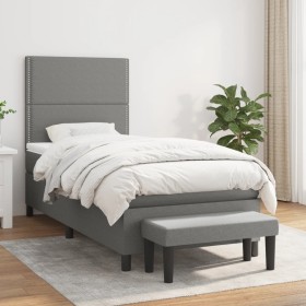 Cama box spring con colchón tela gris oscuro 90x190 cm de , Camas y somieres - Ref: Foro24-3136478, Precio: 342,96 €, Descuen...