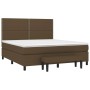Cama box spring con colchón tela marrón oscuro 180x200 cm de , Camas y somieres - Ref: Foro24-3136536, Precio: 624,92 €, Desc...