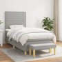 Cama box spring con colchón tela gris claro 90x190 cm de , Camas y somieres - Ref: Foro24-3137037, Precio: 323,51 €, Descuent...