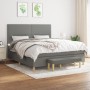 Cama box spring con colchón tela gris oscuro 180x200 cm de , Camas y somieres - Ref: Foro24-3137094, Precio: 628,79 €, Descue...