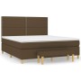 Cama box spring con colchón tela marrón oscuro 180x200 cm de , Camas y somieres - Ref: Foro24-3137096, Precio: 617,16 €, Desc...