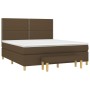 Cama box spring con colchón tela marrón oscuro 180x200 cm de , Camas y somieres - Ref: Foro24-3137096, Precio: 617,16 €, Desc...