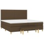 Cama box spring con colchón tela marrón oscuro 200x200 cm de , Camas y somieres - Ref: Foro24-3137344, Precio: 729,11 €, Desc...