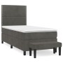 Cama box spring con colchón terciopelo gris oscuro 80x200 cm de , Camas y somieres - Ref: Foro24-3137750, Precio: 350,16 €, D...