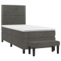 Cama box spring con colchón terciopelo gris oscuro 80x200 cm de , Camas y somieres - Ref: Foro24-3137750, Precio: 350,16 €, D...