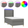 Cama box spring colchón y luces LED tela gris oscuro 90x190 cm de , Camas y somieres - Ref: Foro24-3138758, Precio: 322,33 €,...