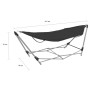 Hamaca con soporte plegable negra de vidaXL, Hamacas - Ref: Foro24-44365, Precio: 94,13 €, Descuento: %