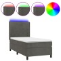 Cama box spring colchón y LED terciopelo gris oscuro 80x200 cm de , Camas y somieres - Ref: Foro24-3139470, Precio: 335,44 €,...