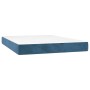 Cama box spring colchón y LED terciopelo azul oscuro 140x200 cm de , Camas y somieres - Ref: Foro24-3139509, Precio: 501,24 €...
